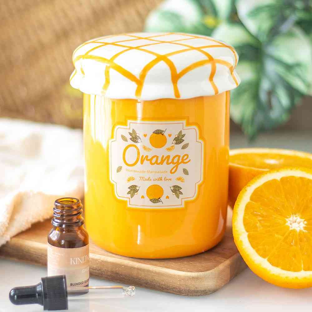 Something Different - Orange Marmalade Jar and Wax Warmer Oliebrander - Oranje